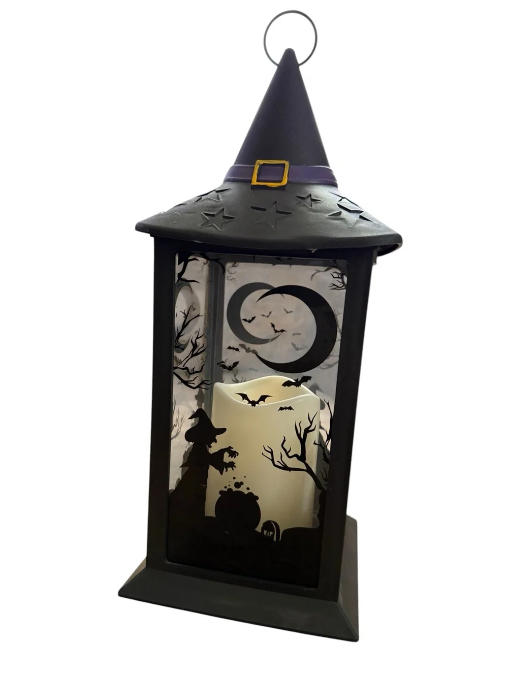 Halloween Witch Lantern w/fake flickering light from Witch’s Estate Sale